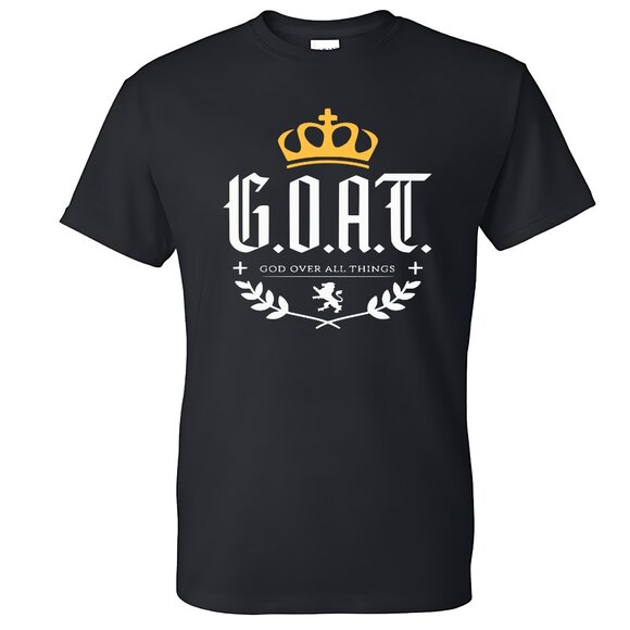 G.O.A.T. God Over All Things Men's T-shirt Christian Jesus Christ T-Shirt - Picture 1 of 2